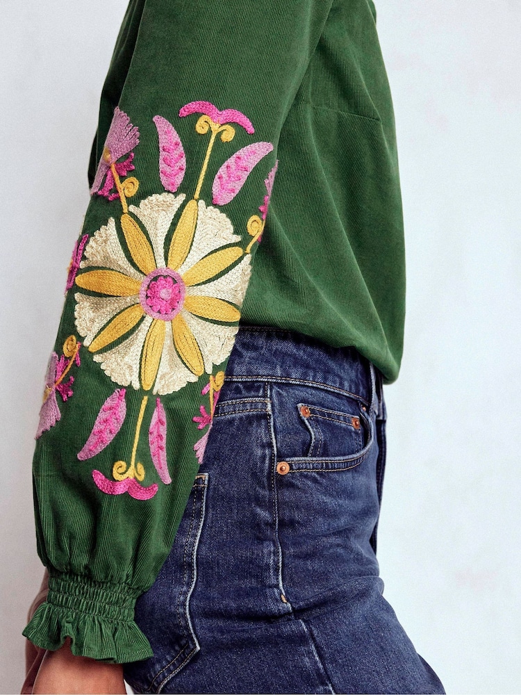 Boden Green Lorna Cord Top - Image 2 of 5 Boden Green Lorna Cord Top - Image 2 of 5