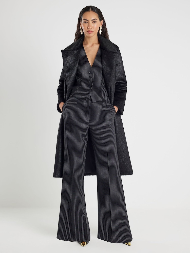 River Island Black Pinstripe Waistcoat - Image 2 of 4 River Island Black Pinstripe Waistcoat - Image 2 of 4