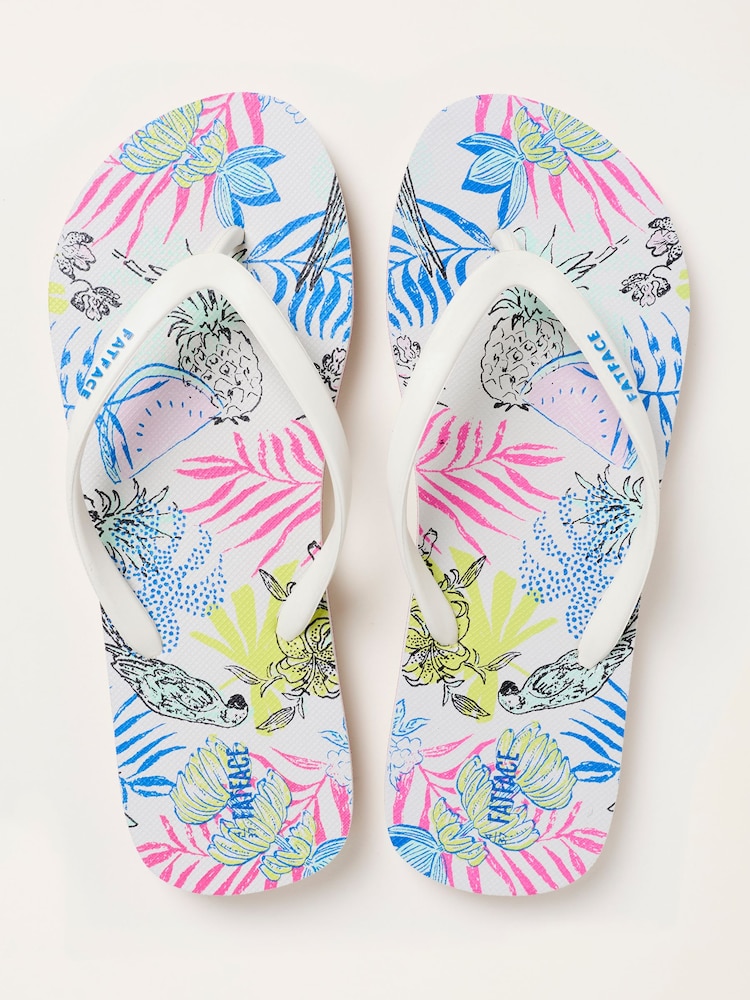FatFace White Portloe Print Flip Flop - Image 3 of 3