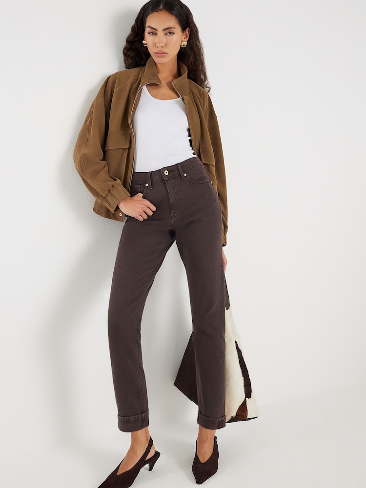 River Island Brown High Rise Sculpt Mom Jeans - Image 2 of 4