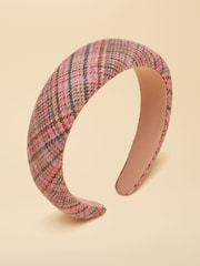 Joules Tessie Pink Tweed Headband - Image 4 of 7
