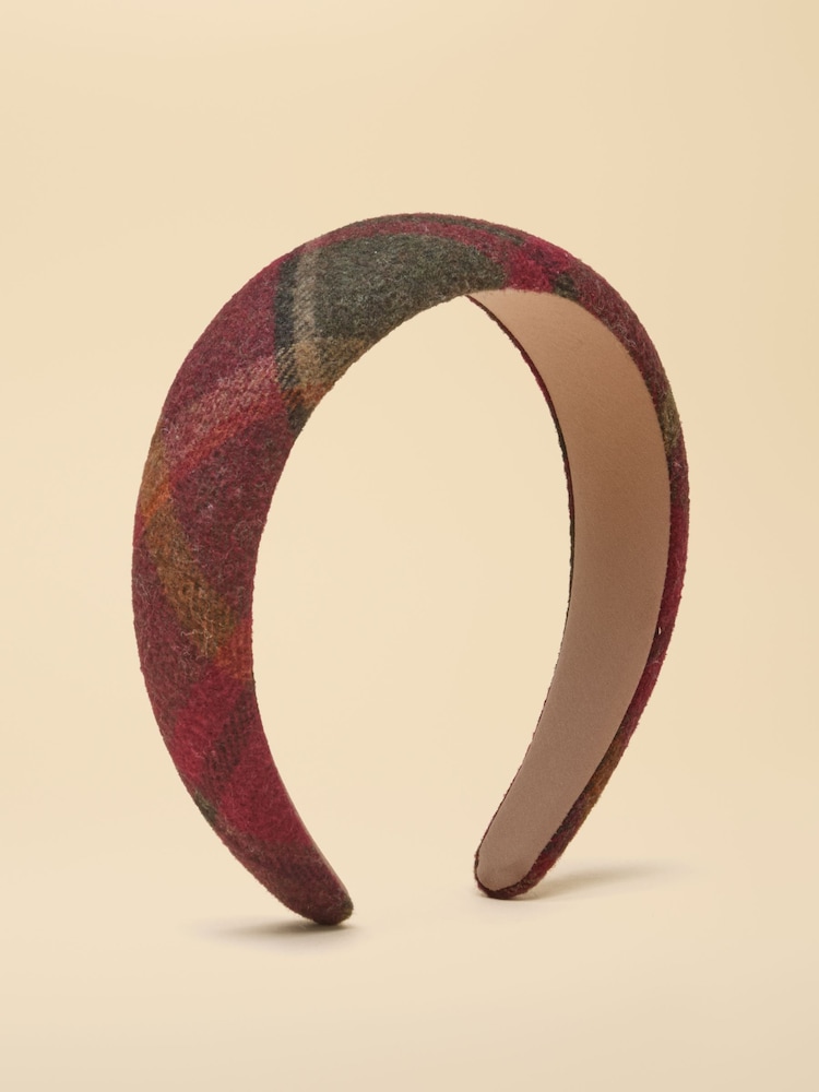 Joules Tessie Red Check Tweed Headband - Image 1 of 4 Joules Tessie Red Check Tweed Headband - Image 1 of 4