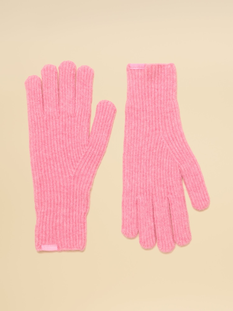 Joules Fine Knit Pink Gloves - Image 1 of 3 Joules Fine Knit Pink Gloves - Image 1 of 3