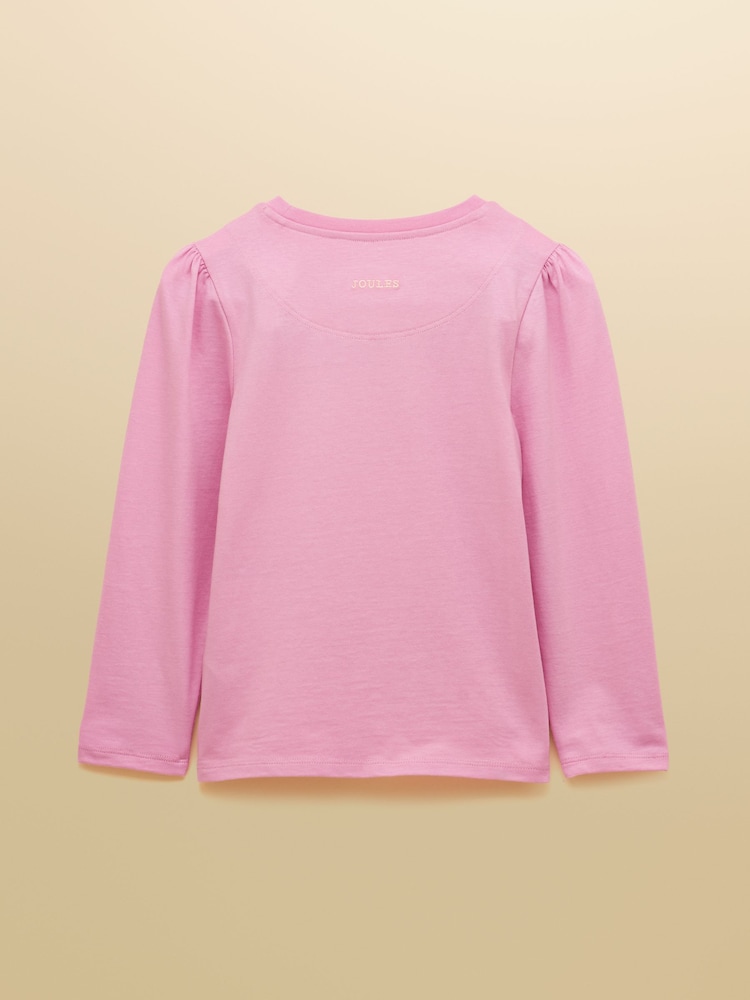 Joules Girls' Pink Applique Long Sleeve Top - Bild 2 von 5 Joules Girls' Pink Applique Long Sleeve Top - Bild 2 von 5
