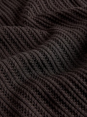 The Set 2 Pack Knitted Tie Waist Trousers Black/Chocolate Brown - Image 5 of 6