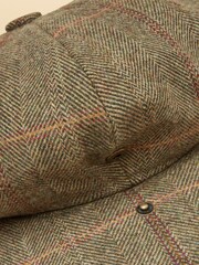 Joules Harrogate Khaki Tweed Baker Boy Cap - Image 7 of 8