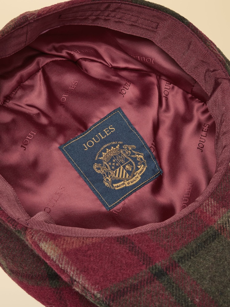 Joules Ashby Berry Tweed Flat Cap - Image 7 of 7