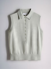 The Set 3 Pack Fine Knit Sleeveless Polo Shirts Pink/Light Grey/Charcoal Grey - Image 2 of 6