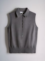 The Set 3 Pack Fine Knit Sleeveless Polo Shirts Pink/Light Grey/Charcoal Grey - Image 3 of 6