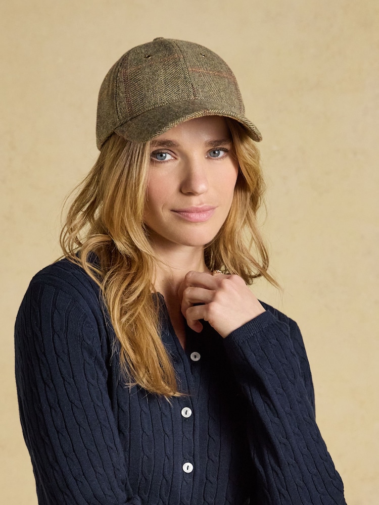 Joules Perry Khaki Tweed Baseball Cap - Image 1 of 7 Joules Perry Khaki Tweed Baseball Cap - Image 1 of 7