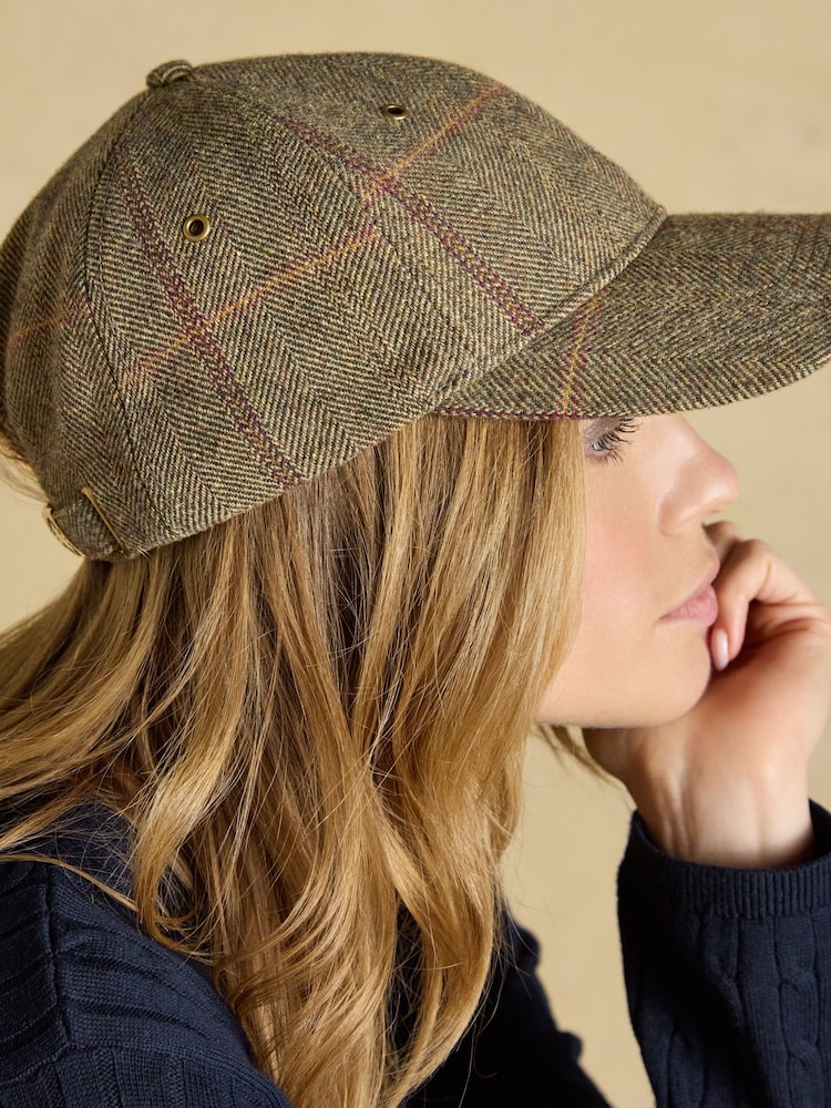 Joules Perry Khaki Tweed Baseball Cap - Image 2 of 7 Joules Perry Khaki Tweed Baseball Cap - Image 2 of 7