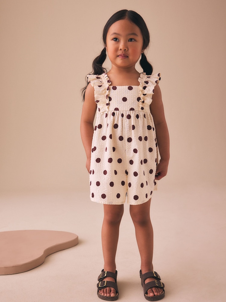 Multi Polka Dot Frill Sleeve Playsuit (3mths-7yrs) - Image 4 of 4