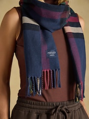 Joules Langtree Navy & Red Check Scarf - Image 3 of 6