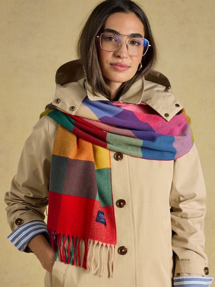 Joules Langtree Bright Gingham Scarf - Image 2 of 8 Joules Langtree Bright Gingham Scarf - Image 2 of 8