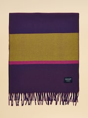 Joules Langtree Green & Purple Stripe Scarf - Image 1 of 3
