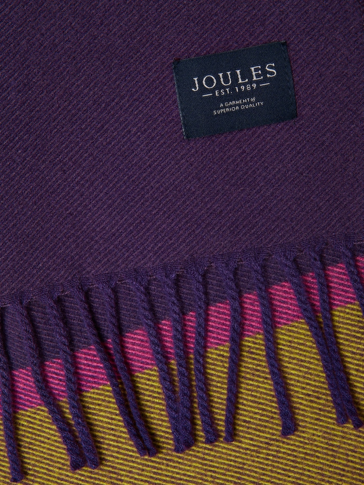 Joules Langtree Green & Purple Stripe Scarf - Image 3 of 3