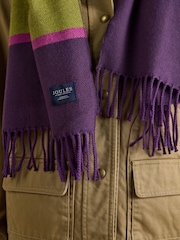 Joules Langtree Green & Purple Stripe Scarf - Image 4 of 6