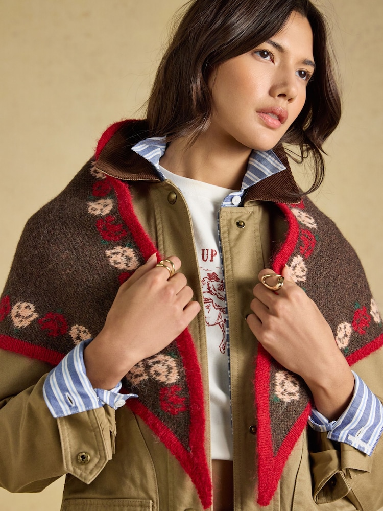 Joules Kendra Rose Triangle Scarf - Image 2 of 6 Joules Kendra Rose Triangle Scarf - Image 2 of 6