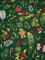 Copenhagen Home Dark Green Ditsy Christmas Duvet Cover Set - Image 3 of 3