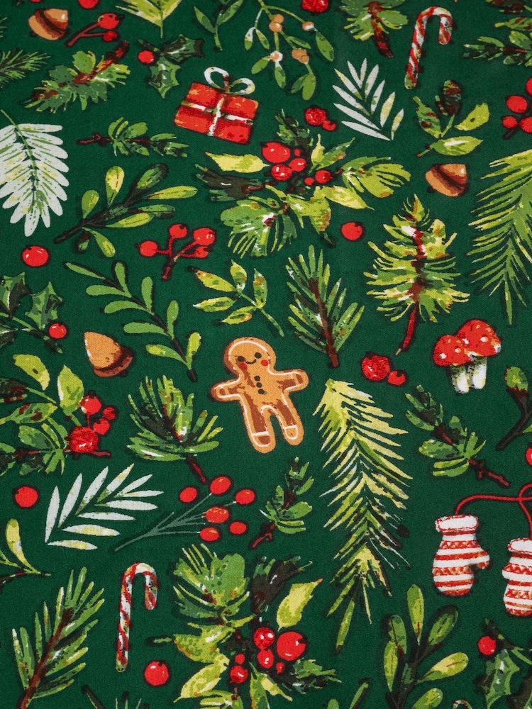 Copenhagen Home Dark Green Ditsy Christmas Duvet Cover Set - Image 3 of 3 Copenhagen Home Dark Green Ditsy Christmas Duvet Cover Set - Image 3 of 3