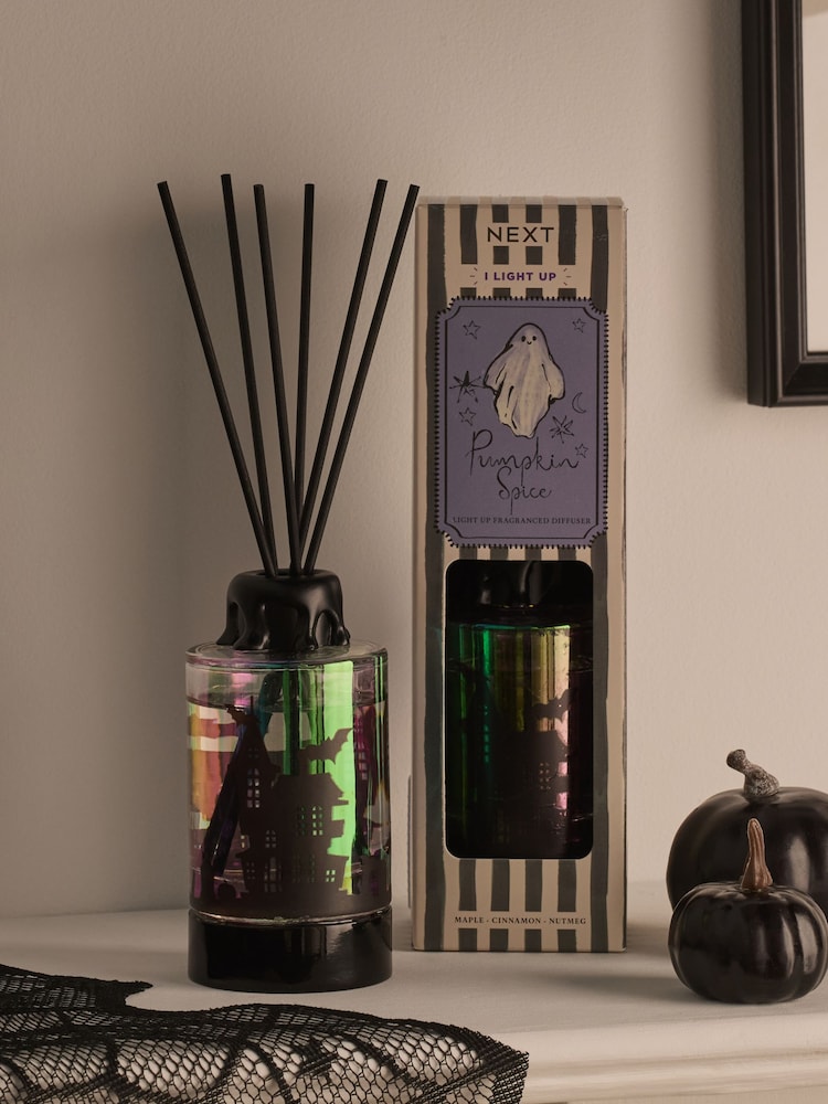 Pumpkin Spice Halloween 100ml Light Up Ghost Reed Diffuser - Image 1 of 5 Pumpkin Spice Halloween 100ml Light Up Ghost Reed Diffuser - Image 1 of 5