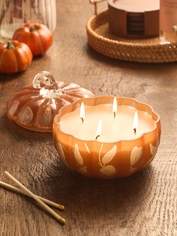 Pumpkin Spice Orange 4 Wick Candle - Image 1 of 3 Pumpkin Spice Orange 4 Wick Candle - Image 1 of 3