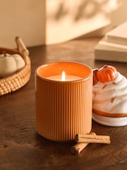 Pumpkin Spice Latte Orange Decorative Gourmand Ceramic Candle - Image 2 of 4