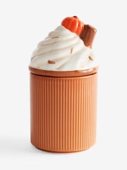 Pumpkin Spice Latte Orange Decorative Gourmand Ceramic Candle - Image 3 of 4