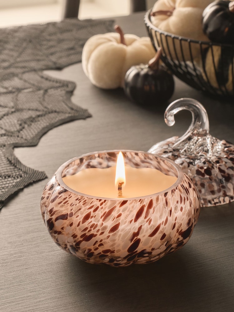 Pumpkin Spice Halloween Monochrome 1 Wick Confetti Candle - Image 1 of 2 Pumpkin Spice Halloween Monochrome 1 Wick Confetti Candle - Image 1 of 2