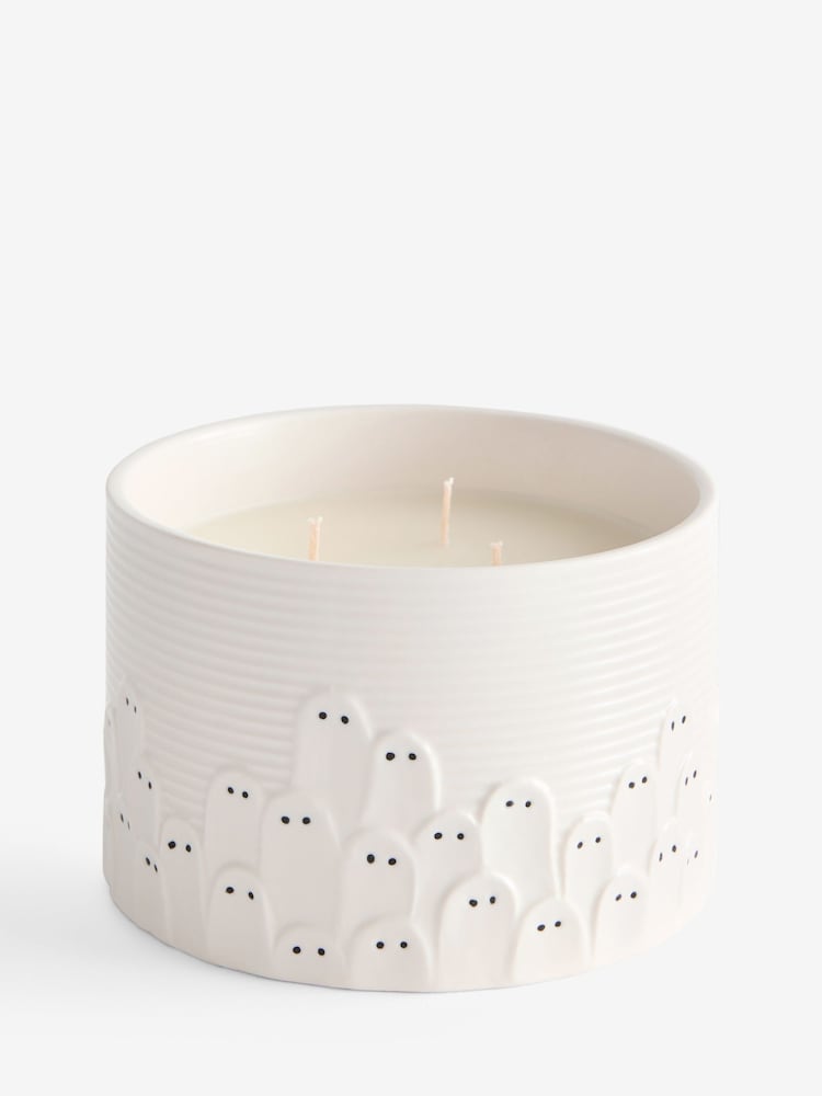 Pumpkin Spice Halloween Ghost Ceramic 3 Wick Candle - Image 3 of 3 Pumpkin Spice Halloween Ghost Ceramic 3 Wick Candle - Image 3 of 3
