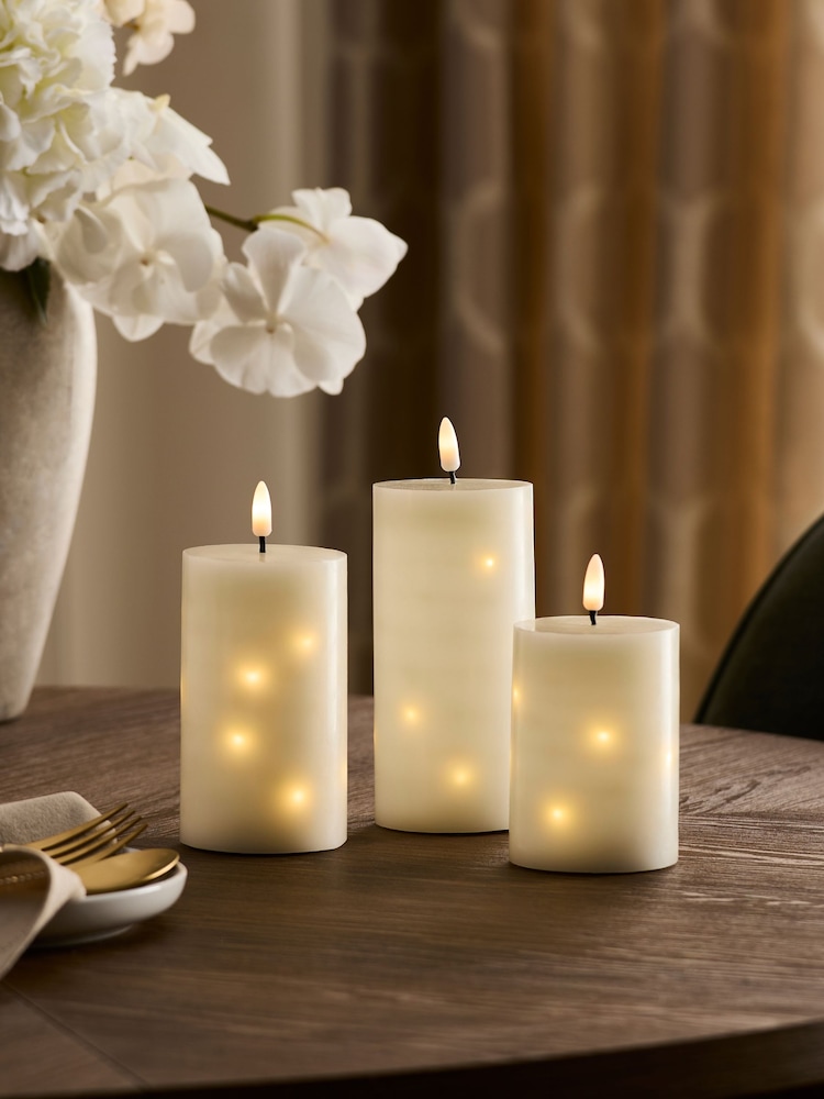 Set of 3 Ivory Twinkle LED Candle - Image 2 of 6
