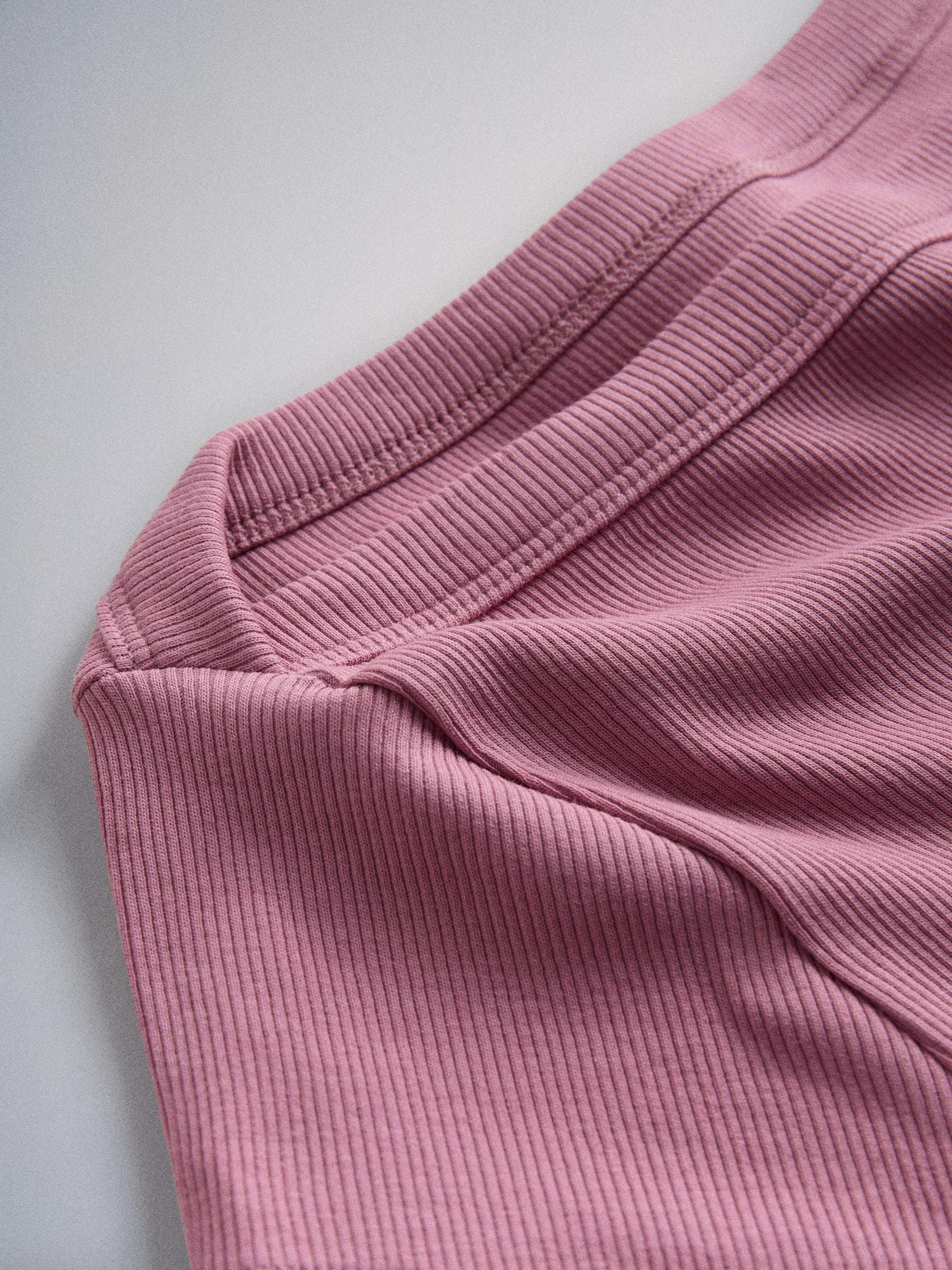 Buy The Set 4 Pack Boat Neck Cap Sleeve Ribbed Tops Dark Pink/Plum