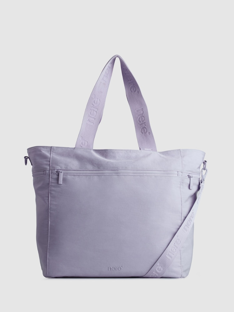 Nere Purple Bondi Nylon Large Tote Bag - Image 1 of 4