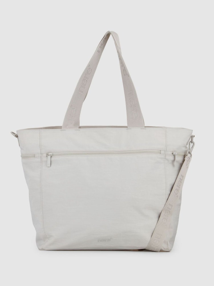 Nere White Bondi Nylon Large Tote Bag - Image 1 of 4