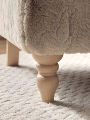 Oslo Faux Fur Mink Brown Sherlock Highback Armchair - Image 3 of 10