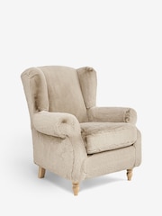 Oslo Faux Fur Mink Brown Sherlock Highback Armchair - Image 4 of 10