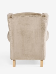 Oslo Faux Fur Mink Brown Sherlock Highback Armchair - Image 7 of 10