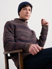 Seasalt Cornwall Brown Mens Carracks Fair Isle Jumper - Image 3 of 5