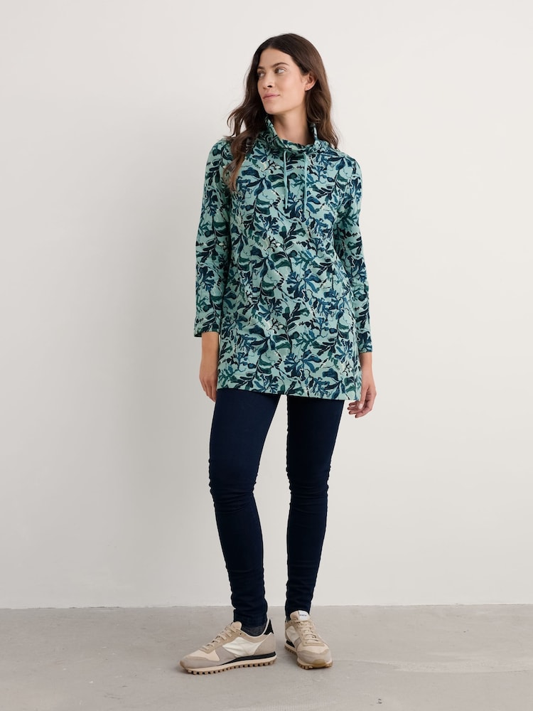 Seasalt Cornwall Blue Formative Brushed Jersey Tunic - Image 1 of 5 Seasalt Cornwall Blue Formative Brushed Jersey Tunic - Image 1 of 5