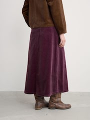 Seasalt Cornwall Purple Window Wren Cord Midi Skirt - Image 2 of 5