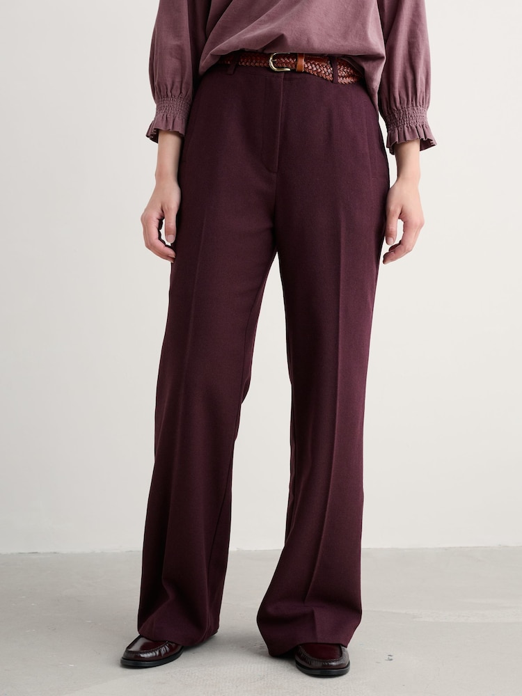 Seasalt Cornwall Purple Lowena Wool Blend Straight Leg Suit Trousers - Image 2 of 5 Seasalt Cornwall Purple Lowena Wool Blend Straight Leg Suit Trousers - Image 2 of 5