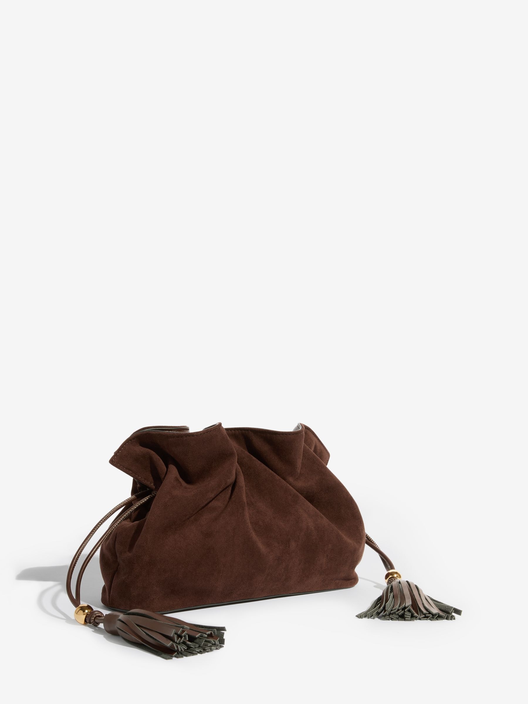 バッグ ecrin SUEDE COIN BAG (brown) Buy Friends Like These Chocolate Brown Faux Suede Medium Tassel