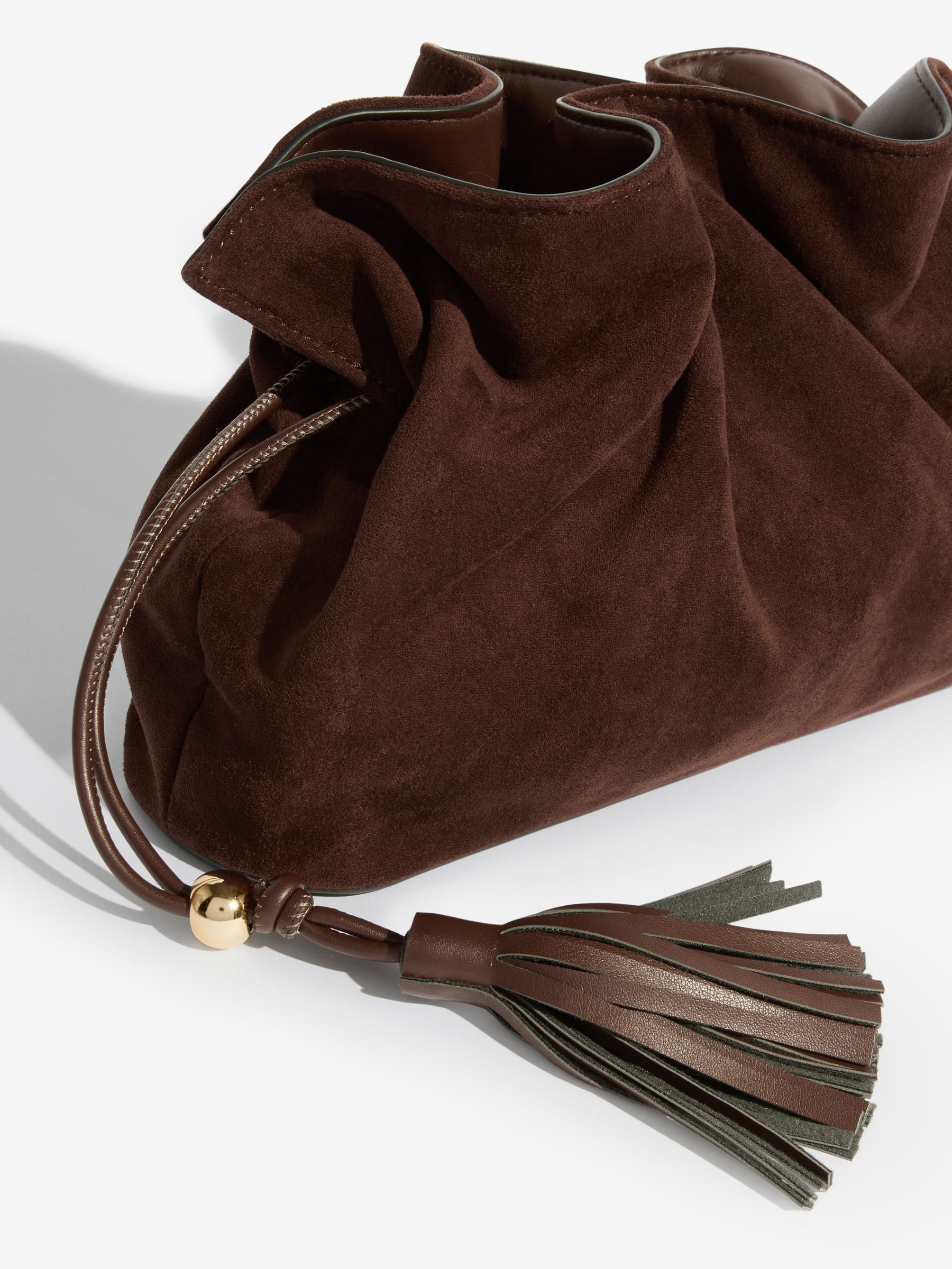Buy Friends Like These Chocolate Brown Faux Suede Medium Tassel