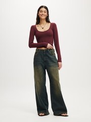 Cotton On Blue Low Super Baggy Jeans - Image 1 of 6
