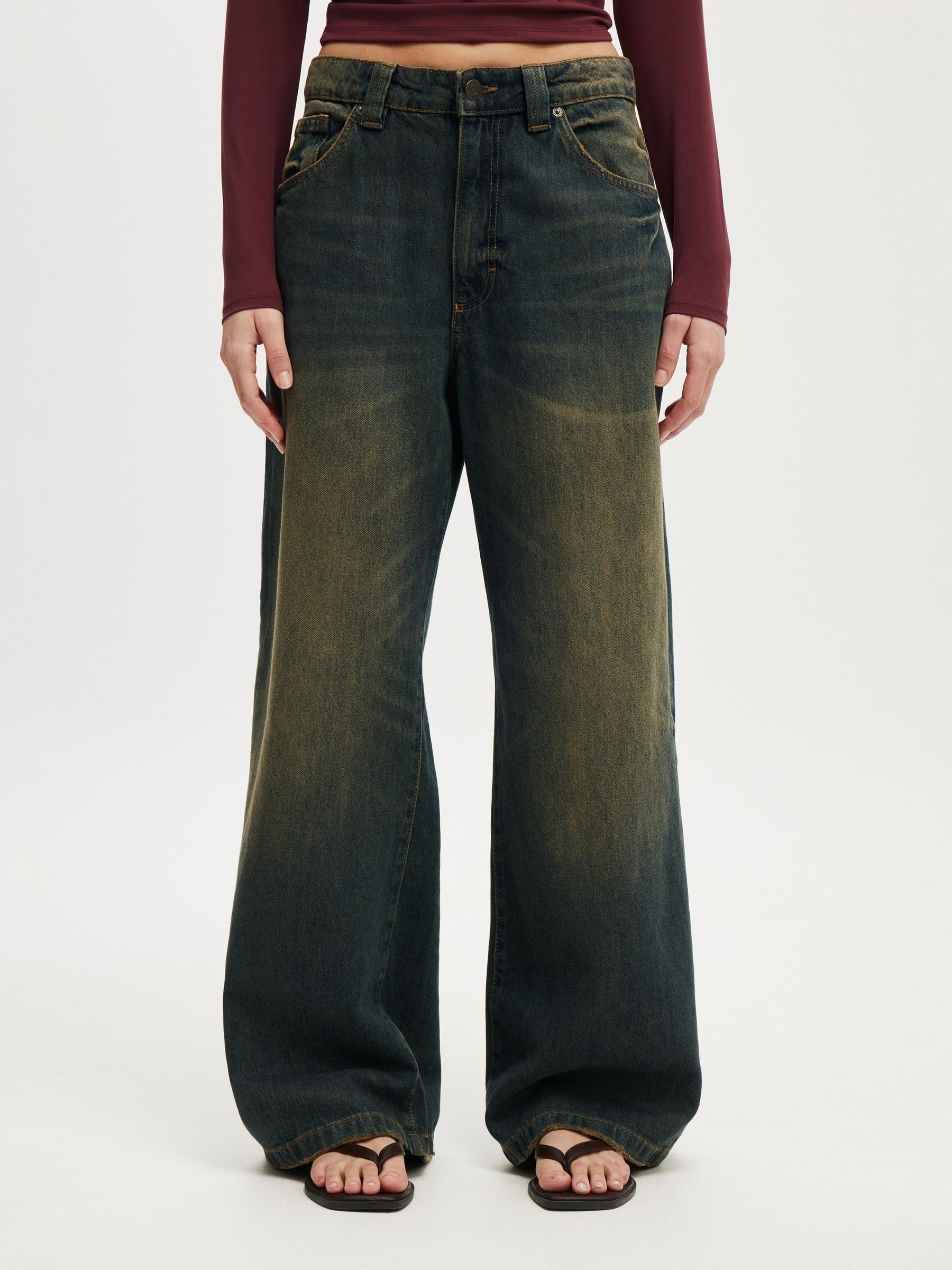 Buy Cotton On Blue Low Super Baggy Jeans from Next Singapore