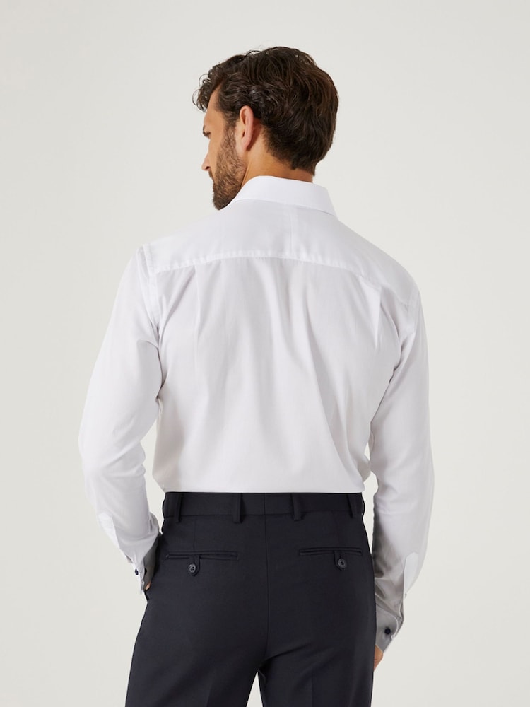 Skopes White Tailored Fit Luxury Cotton Formal Tailored Fit Twill Shirt - Image 2 of 5