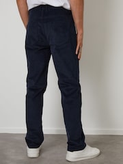 Threadbare Blue Straight Leg 5 Pocket Stretch Corduroy Trousers - Image 2 of 4
