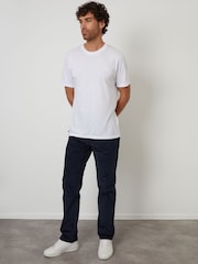 Threadbare Blue Straight Leg 5 Pocket Stretch Corduroy Trousers - Image 3 of 4