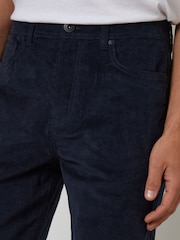 Threadbare Blue Straight Leg 5 Pocket Stretch Corduroy Trousers - Image 4 of 4