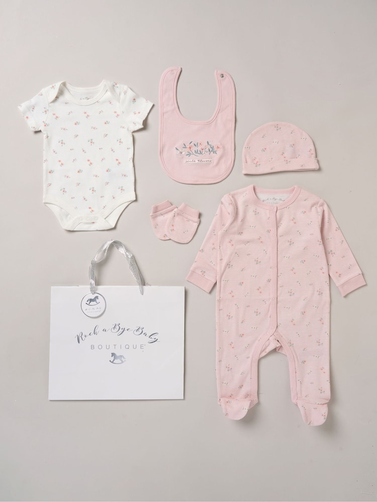 Rock-A-Bye Baby Boutique Cotton Baby Gift Set 5 Piece - Image 1 of 5 Rock-A-Bye Baby Boutique Cotton Baby Gift Set 5 Piece - Image 1 of 5